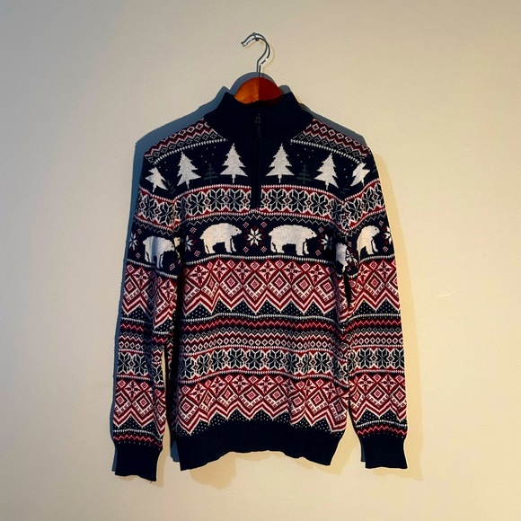 Winter Christmas Sweater Quarter Zip - Picture 1 of 2
